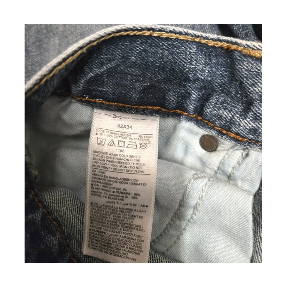STYLISH 32X34 OLV JAPAN OLV DENIM JEANS HEAVY BLUE COTTON DENIM STRAIGHT LEG - Picture 6 of 6